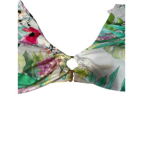 Floral Print Tinibikini Womens Bikini Set With Ring Detail In Large Size New - Picture 2 of 6